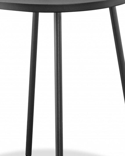 25" Gray Stainless Steel Round End Table