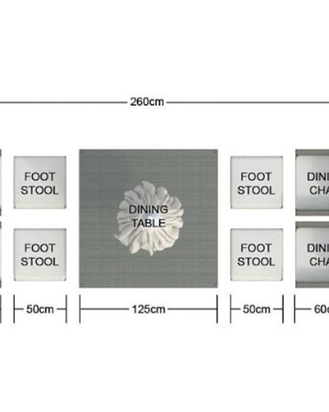 Nine Piece Clear and Gray Glass Dining Set