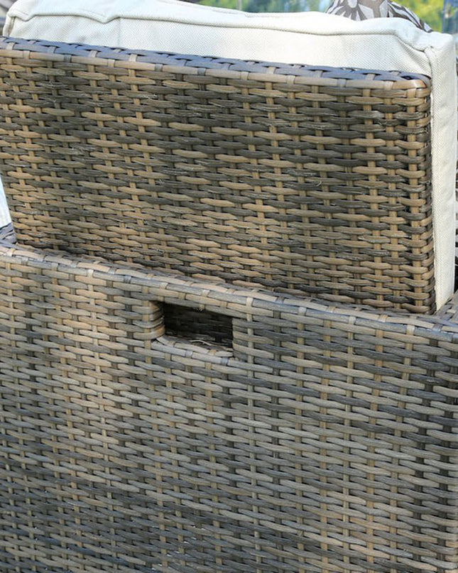 Nine Piece Clear and Gray Glass Dining Set