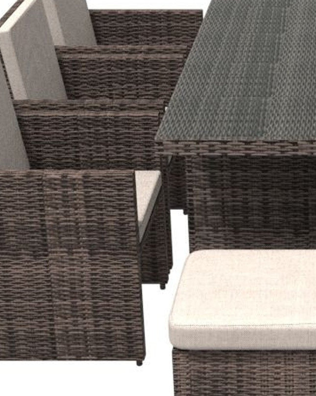 11 Piece Clear and Gray Glass Dining Set