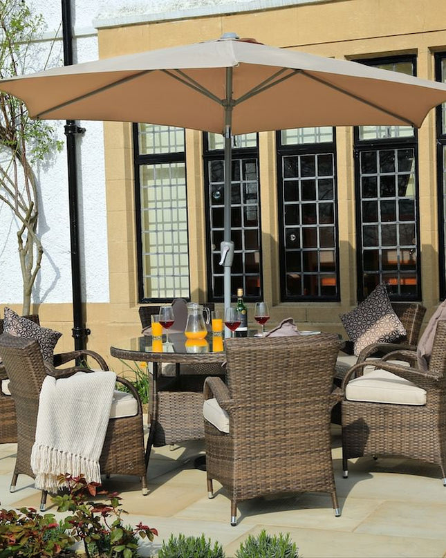 Seven Piece Clear and Gray Round Glass Dining Set