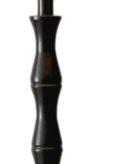 62" Brown And Black Floor Lamp With Beige Burlap Shade