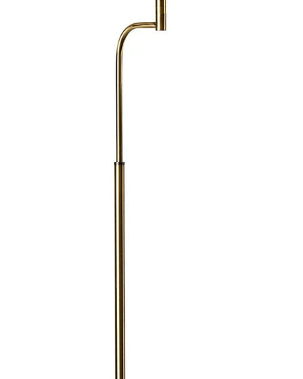 63" Brown LED Task Floor Lamp With Brass