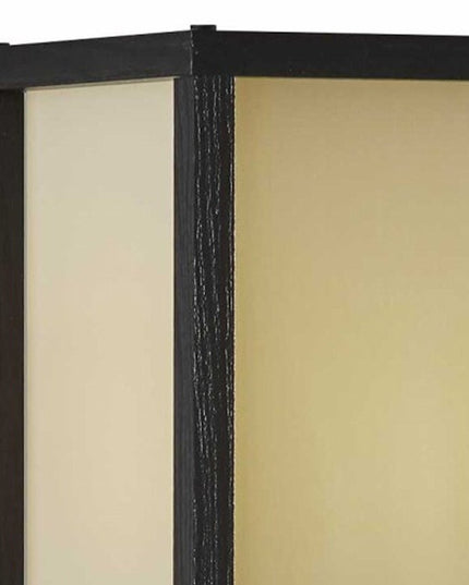 63" Black And White Solid Wood Column Floor Lamp With White Fabric Square Shade