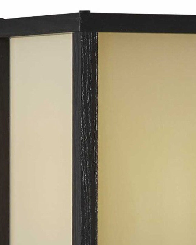 63" Black And White Solid Wood Column Floor Lamp With White Fabric Square Shade