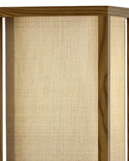 63" Black And White Solid Wood Column Floor Lamp With White Fabric Square Shade