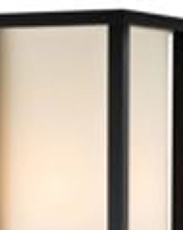 72" Black And White Solid Wood Column With White Cotton Shade