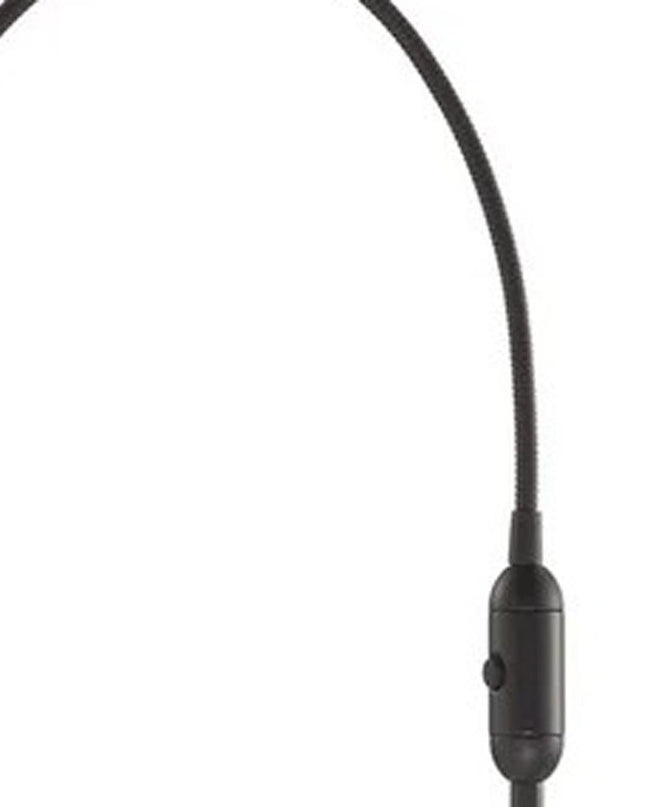 56" Black LED Arched Floor Lamp With Black Drum