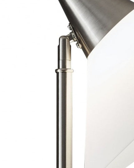 72" Silver With White Plastic Shade