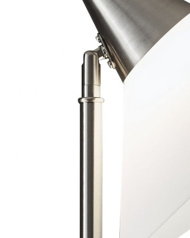 72" Silver With White Plastic Shade