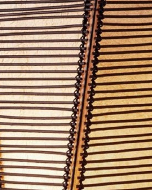 50" Black Floor Lamp With Black and Tan Twisted Cylinder Shade