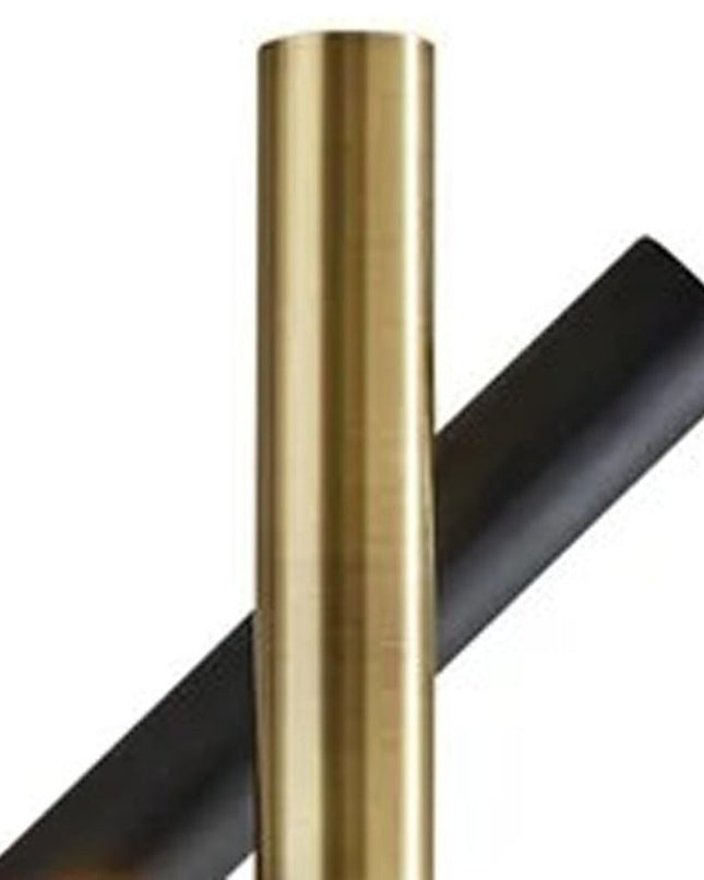 68" Black Metal LED Floor Lamp With Black Metal Cylinder Shade