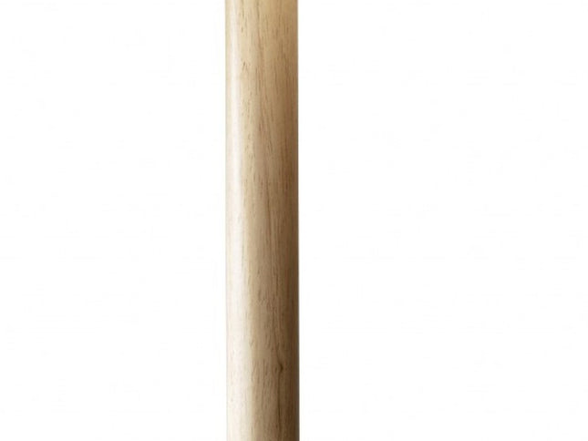 59" Natural Solid Wood Floor Lamp With White Linen Drum Shade