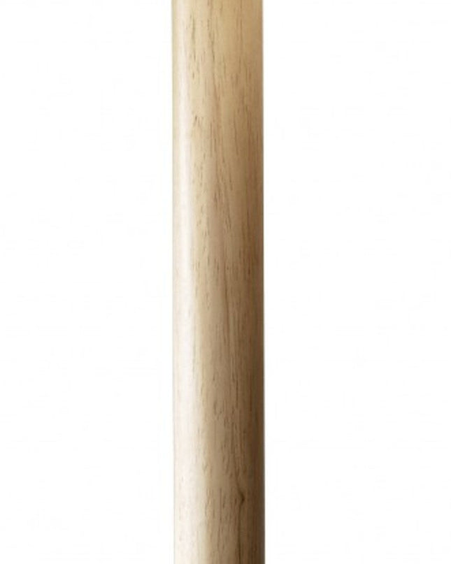 59" Natural Solid Wood Floor Lamp With White Linen Drum Shade