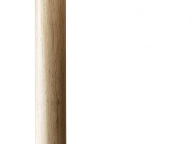 59" Natural Solid Wood Floor Lamp With White Linen Drum Shade