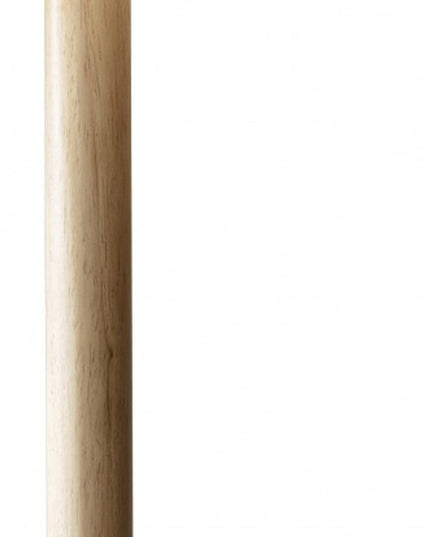 59" Natural Solid Wood Floor Lamp With White Linen Drum Shade