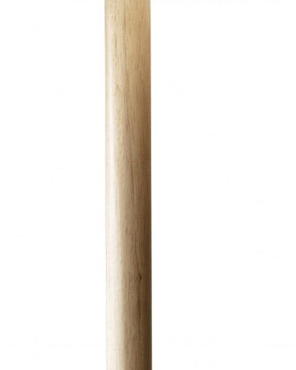 59" Natural Solid Wood Floor Lamp With White Linen Drum Shade