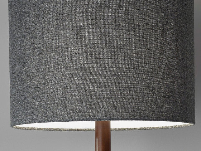59" Natural Solid Wood Floor Lamp With White Linen Drum Shade