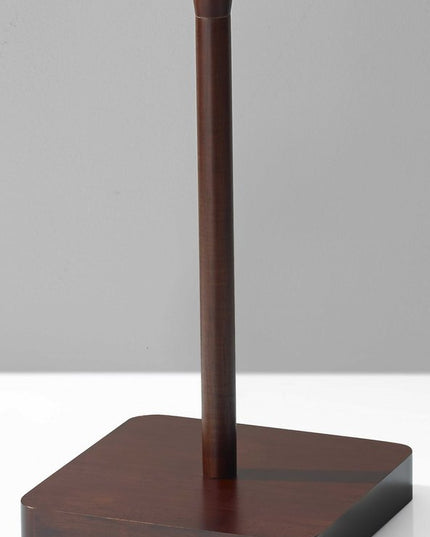 59" Natural Solid Wood Floor Lamp With White Linen Drum Shade