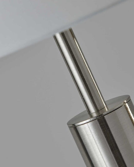 58" Silver Floor Lamp With White Fabric Drum Shade