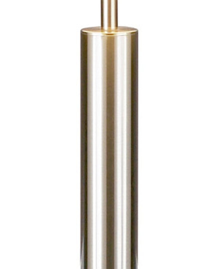 58" Silver Floor Lamp With White Fabric Drum Shade