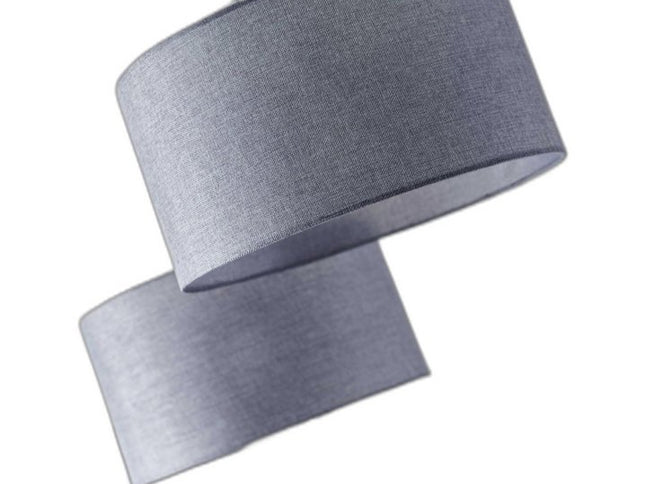 91" Silver Three Light Tree Floor Lamp With Gray Linen Drum Shade