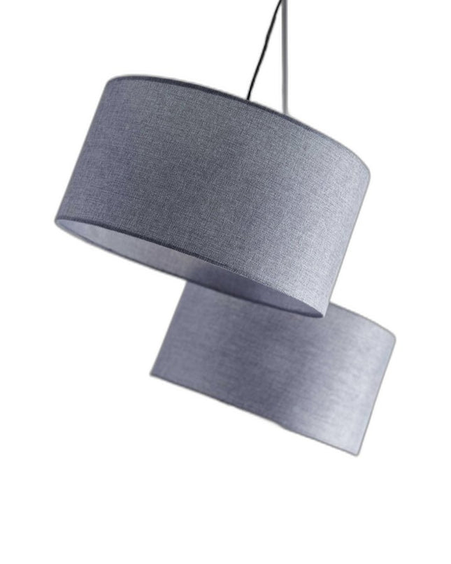 91" Silver Three Light Tree Floor Lamp With Gray Linen Drum Shade