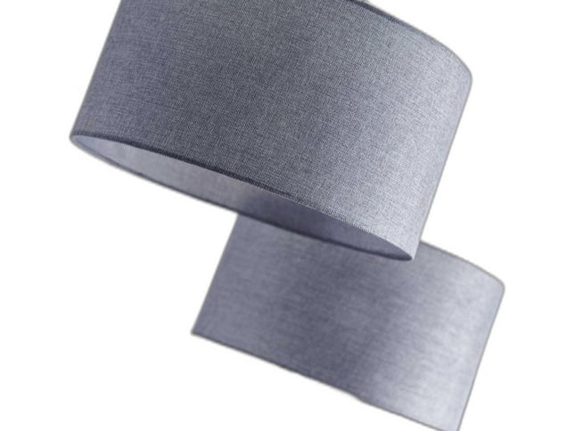 91" Silver Three Light Tree Floor Lamp With Gray Linen Drum Shade