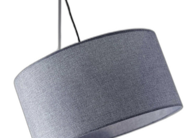 91" Silver Three Light Tree Floor Lamp With Gray Linen Drum Shade