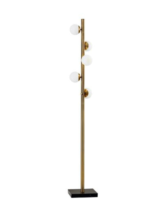 65" Brass LED With White Glass Shade