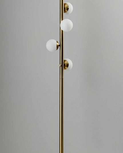 65" Brass LED With White Glass Shade