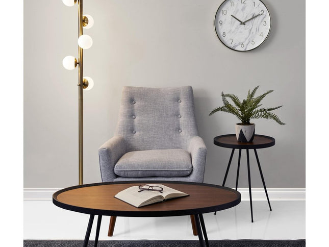 65" Brass LED With White Glass Shade