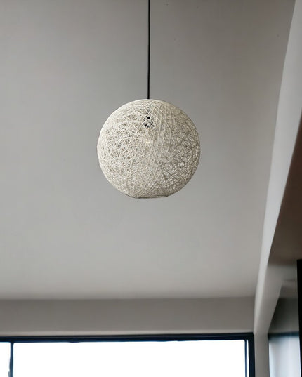 Groovy Rattan String Shade Large Pendant Light