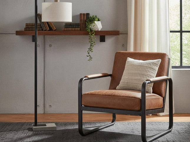 61" Grey And Black Arc Floor Lamp With White Fabric Drum Shade