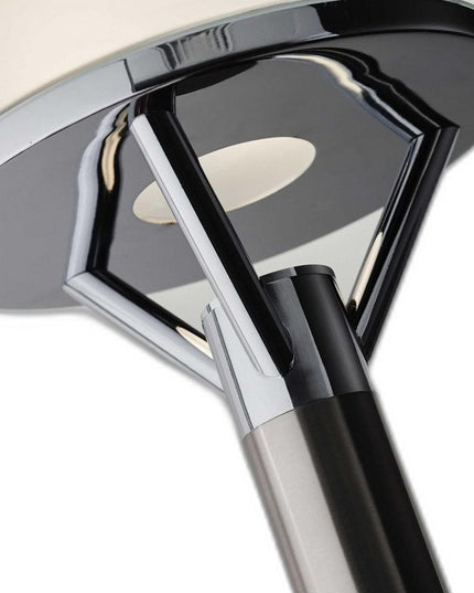 Frosted Glass Shade Uplighting Torchiere In Brushed Steel