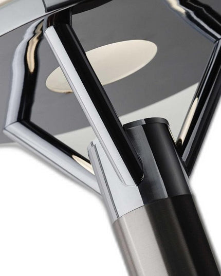 Frosted Glass Shade Uplighting Torchiere In Brushed Steel