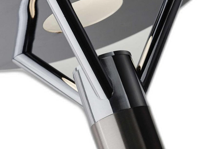 Frosted Glass Shade Uplighting Torchiere In Brushed Steel