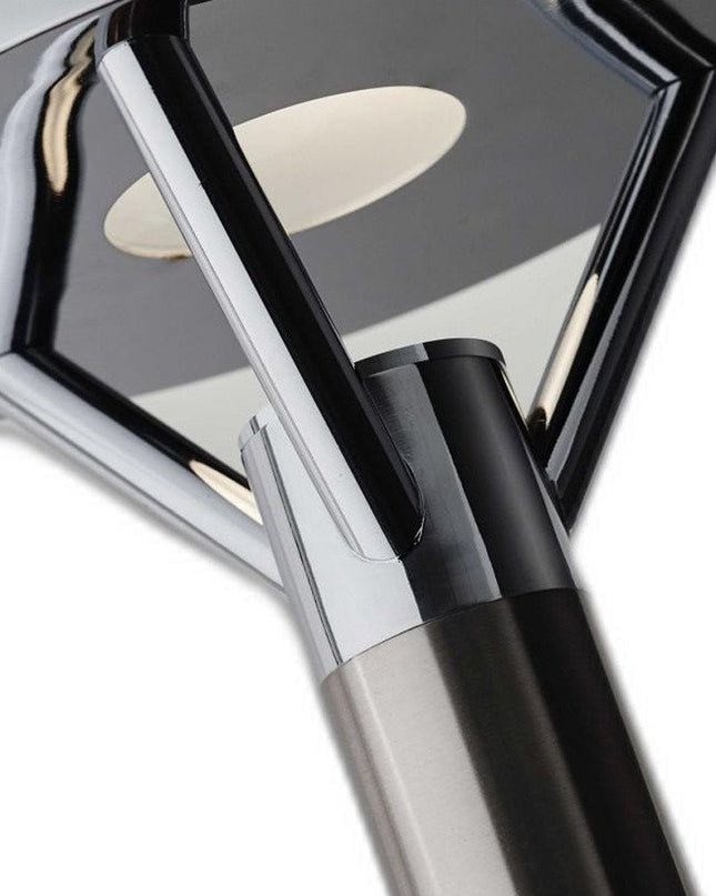 Frosted Glass Shade Uplighting Torchiere In Brushed Steel