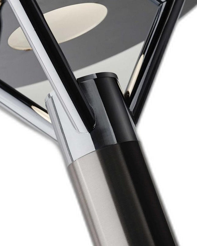 Frosted Glass Shade Uplighting Torchiere In Brushed Steel