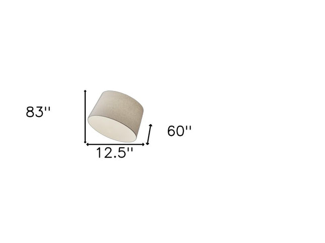 83" Silver Arc Floor Lamp With White Linen Empire Shade