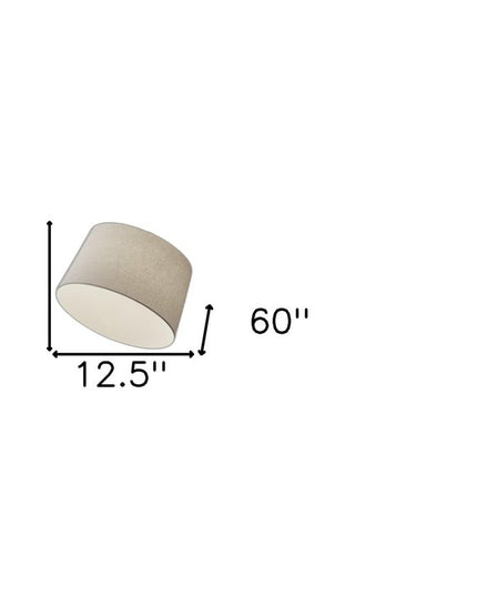 83" Silver Arc Floor Lamp With White Linen Empire Shade