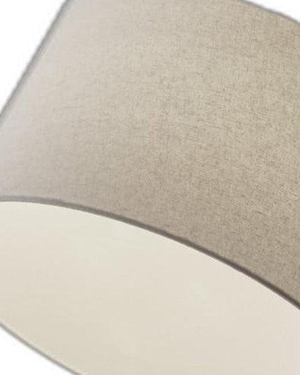 83" Silver Arc Floor Lamp With White Linen Empire Shade