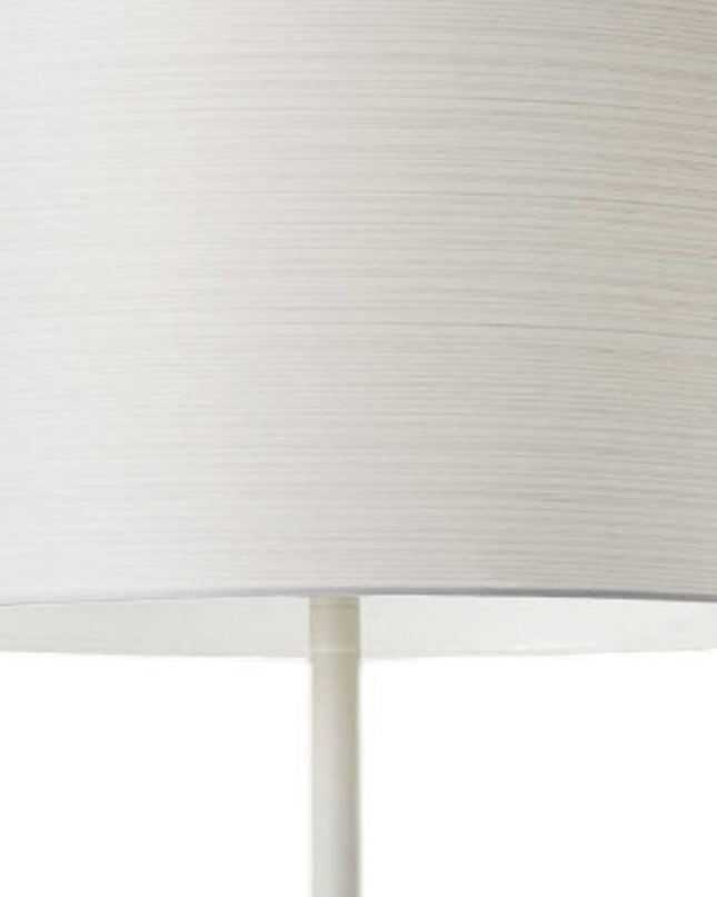 60" Brown And Black Floor Lamp With Brown Veneer Drum Shade