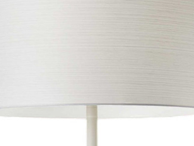 60" Brown And Black Floor Lamp With Brown Veneer Drum Shade