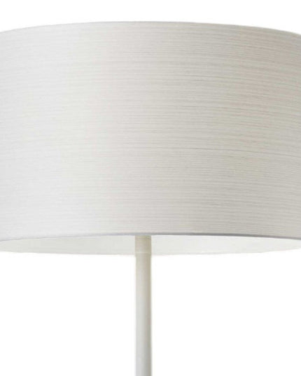 60" Brown And Black Floor Lamp With Brown Veneer Drum Shade