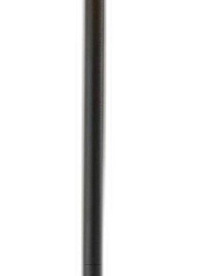 60" Brown And Black Floor Lamp With Brown Veneer Drum Shade