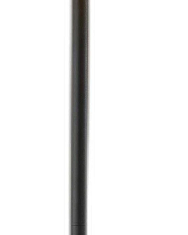 60" Brown And Black Floor Lamp With Brown Veneer Drum Shade