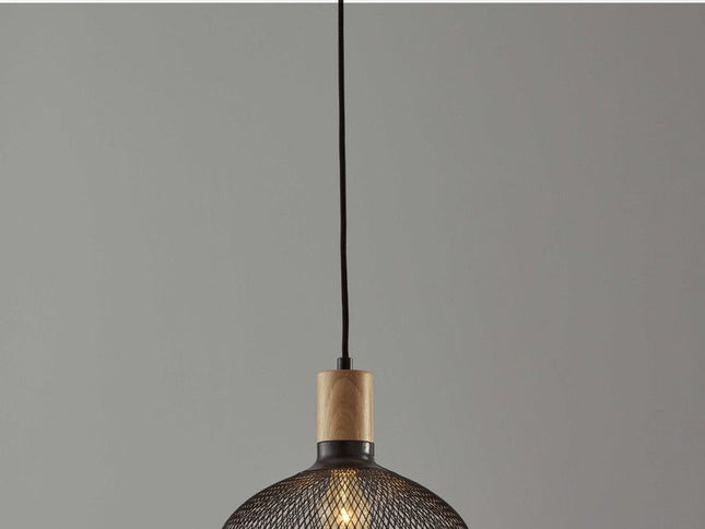 Caged Black Metal Large Ceiling Pendant