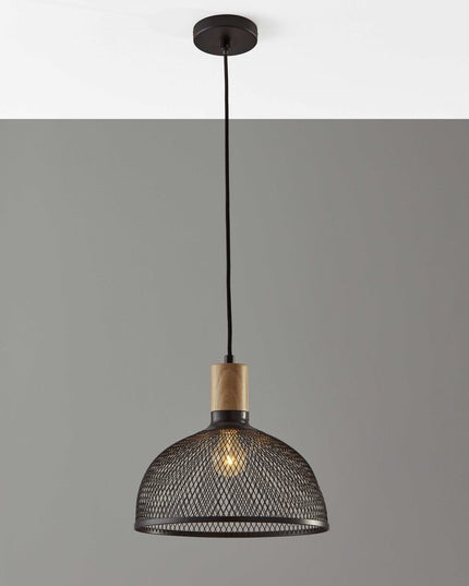 Caged Black Metal Large Ceiling Pendant
