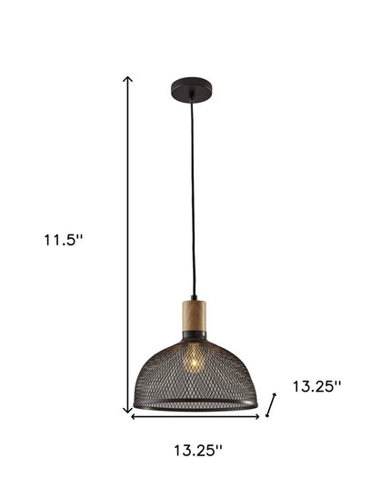 Caged Black Metal Large Ceiling Pendant